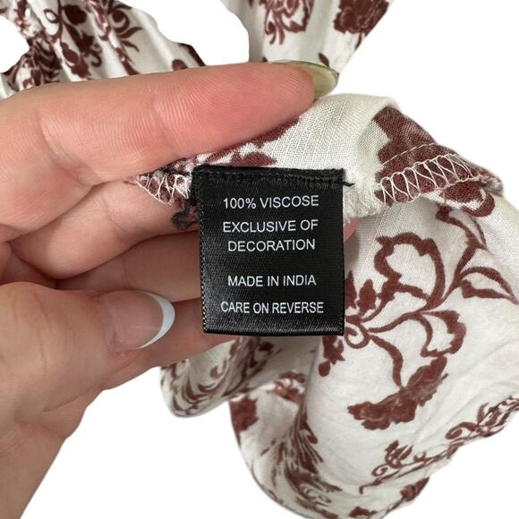 Torrid Lace Trim Tie‎ Waist Kimono Brown White Floral 5X Spring Summer Boho - Picture 5 of 7